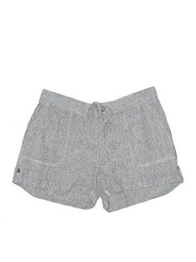 Per Se Women's Gray Striped Drawstring Shorts
